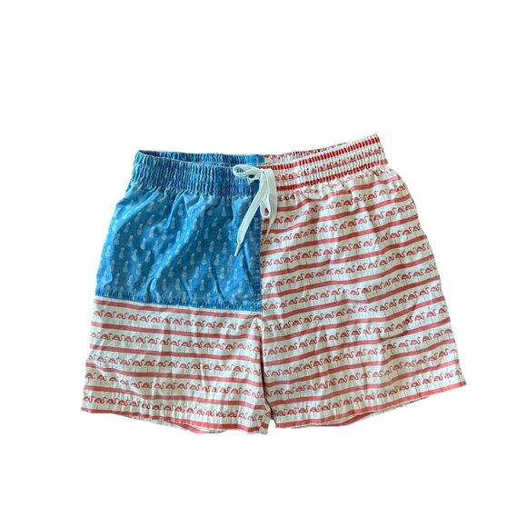 Chubbies Swim Shorts Mens Small Blue White Red American Flag Swimwear Trunks - Picture 1 of 16